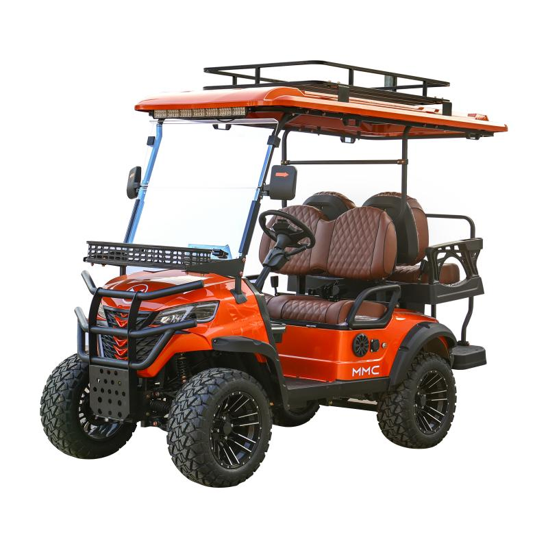 Street Legal Solar- Powered Golf Cart 60km Range, LED Lighting Fast Charging 4 Seater Electric Golf Carts 72V