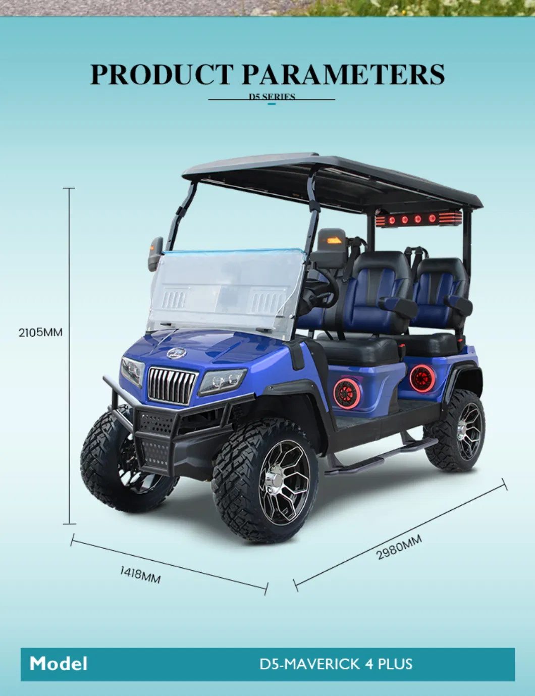Factory New Hdk Evolution Electric Lithium Battery D5 4 Seater Golf Cart