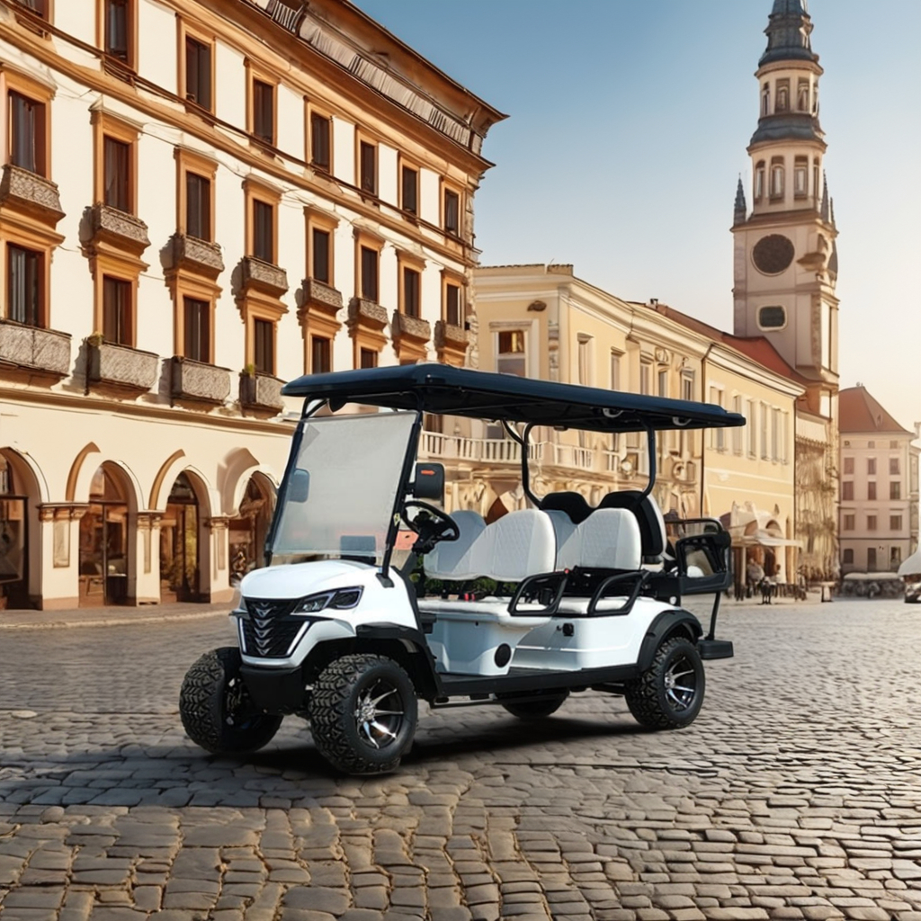 6-Passenger Electric Golf Utility Vehicle 4+2-Seater Street Legal Buggy Lithium Battery Powered Offroad LSV Cart for Hunting
