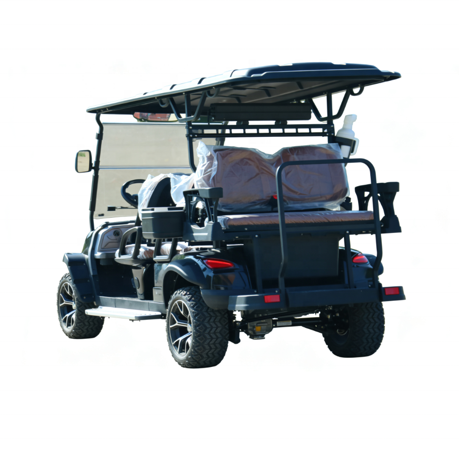 Factory Direct 6 Seater Black Golf Cart Heavy-Duty Build Long Lasting Battery CE Approved Golf Cart