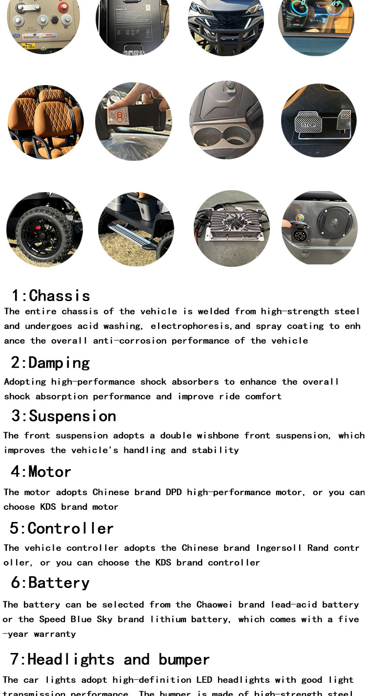 Private Customized Multifunctional Modification 4-seater Electric Off-road Golf Cart Farm Tool Cart 48V60V/72V Battery