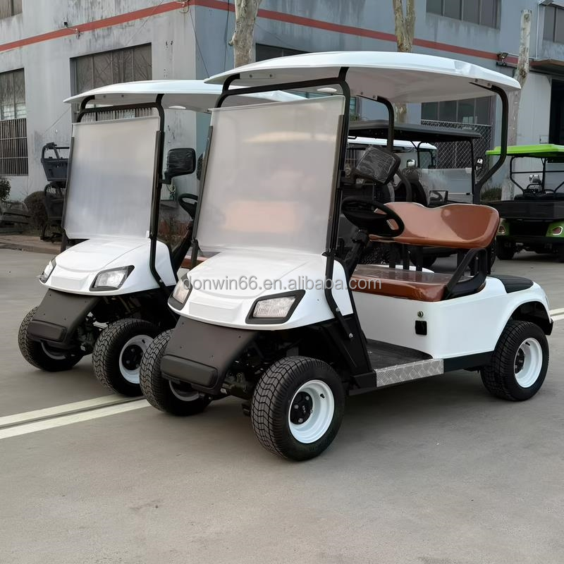 High Quality 2 Seater Lithium Battery Golf Cart Off Road Club Golf Car with Rain Canopy Suitable for Golf Courses