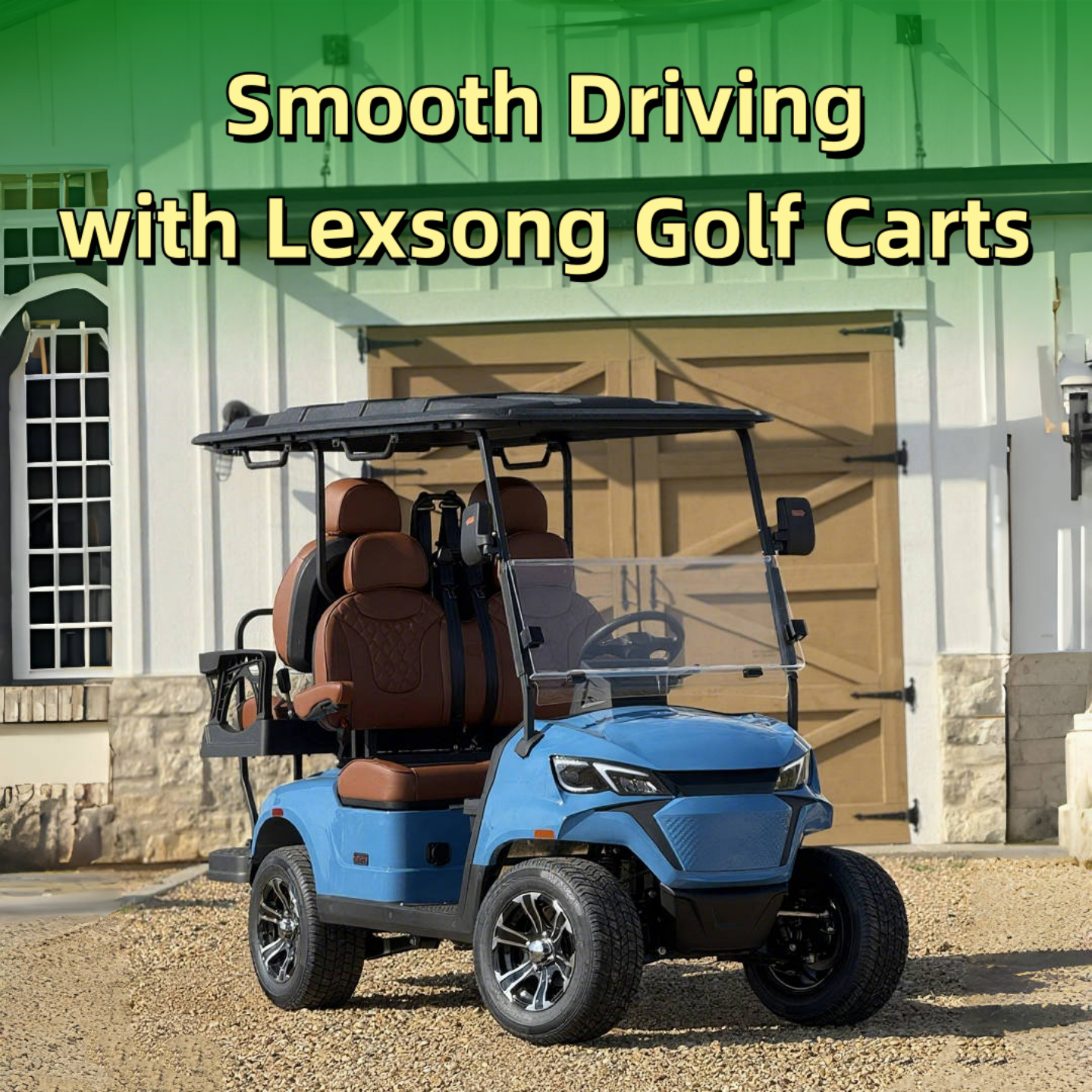 72V Lithium Golf Cart Four Seat Ten Point One Inch Display 150km Range Ultimate Electric Golf Cart