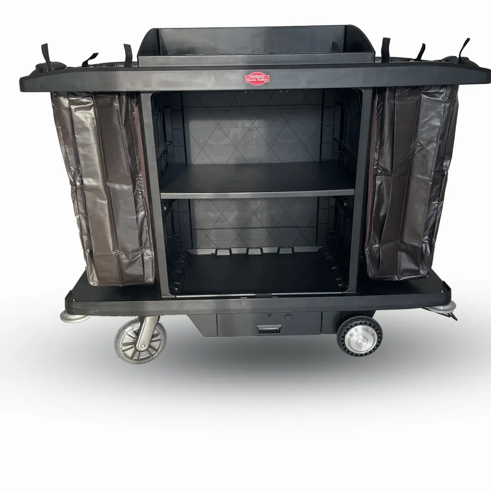 Powered Housekeeping Cart OEM Hotel Cleaning Trolley Room Service Maid Cart