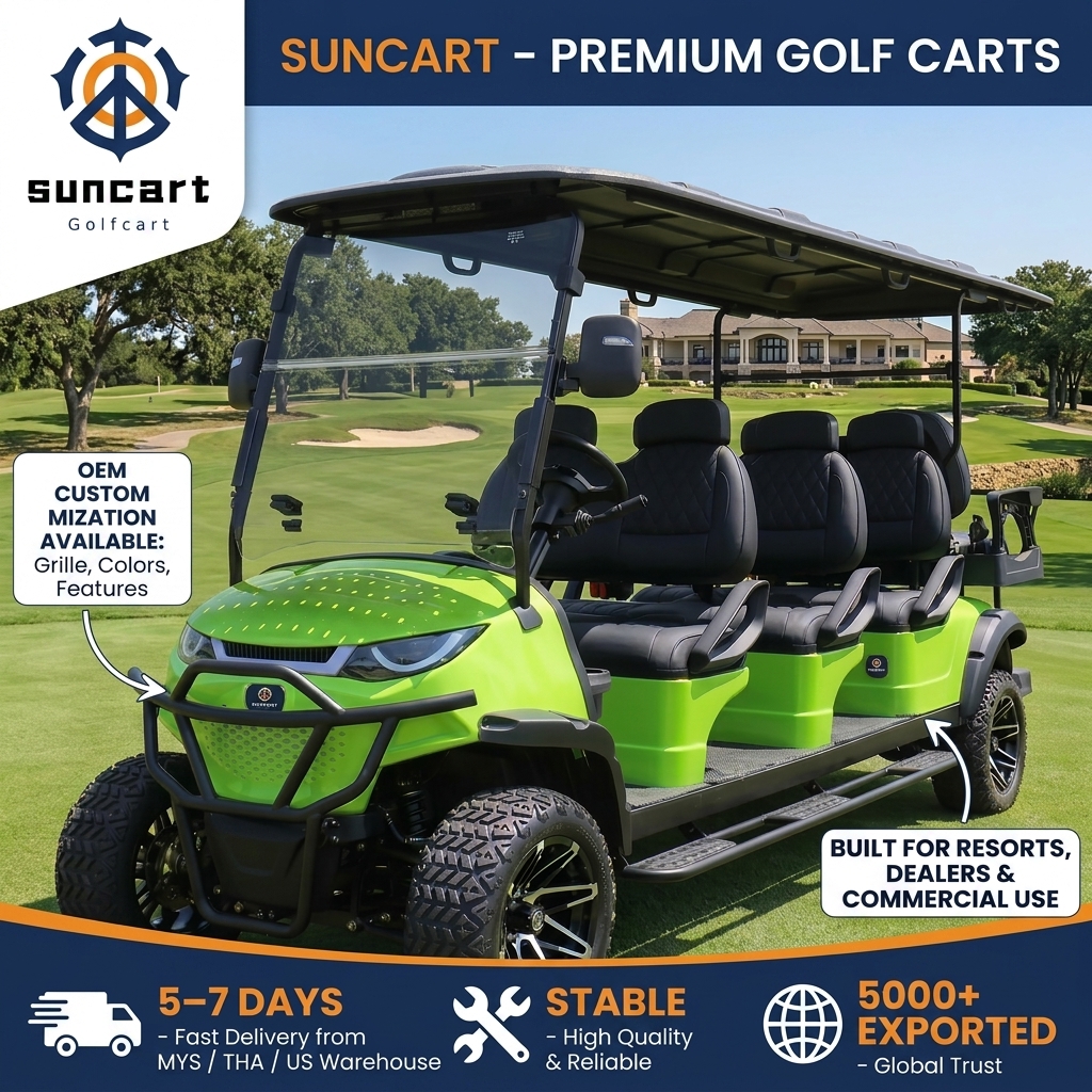 US/Dubai/Indonesia Stock 6 Seater Golf Cart Fast Shipping 6 Seater Electric Golf Cart Factory Sale
