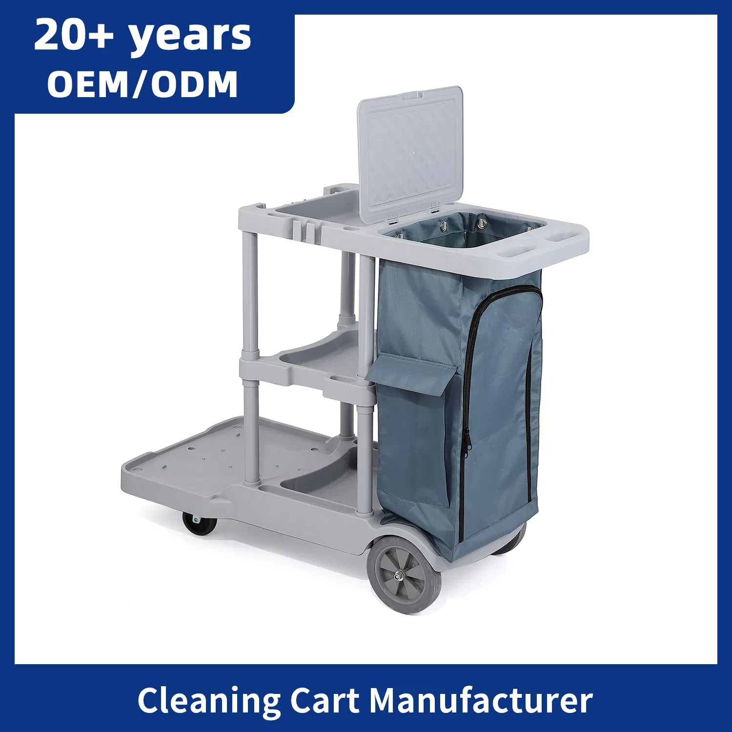 Large Tier Hotel Catering Heavy Duty Kitchen Serving Food Cleaning Service Housekeeping Cleaning Cart Trolly