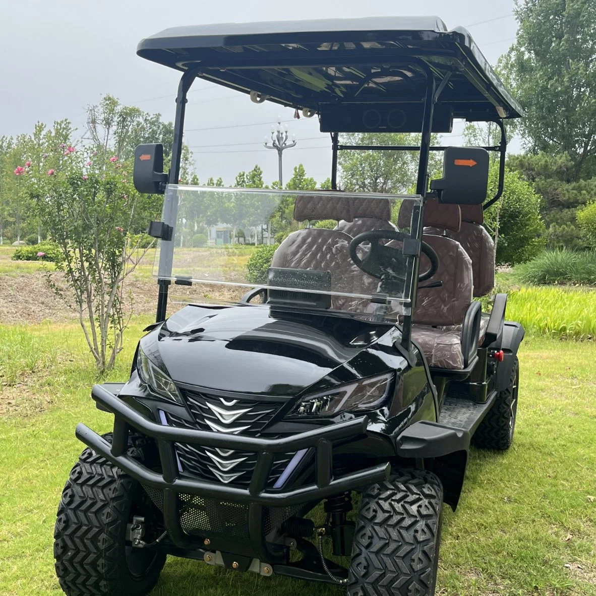 2024 New Power Battery 4 Person Electric off-Road Golf Cart 4 Wheel Club Car 4/5kw Solar Panels Powered Golf Carts for Adult