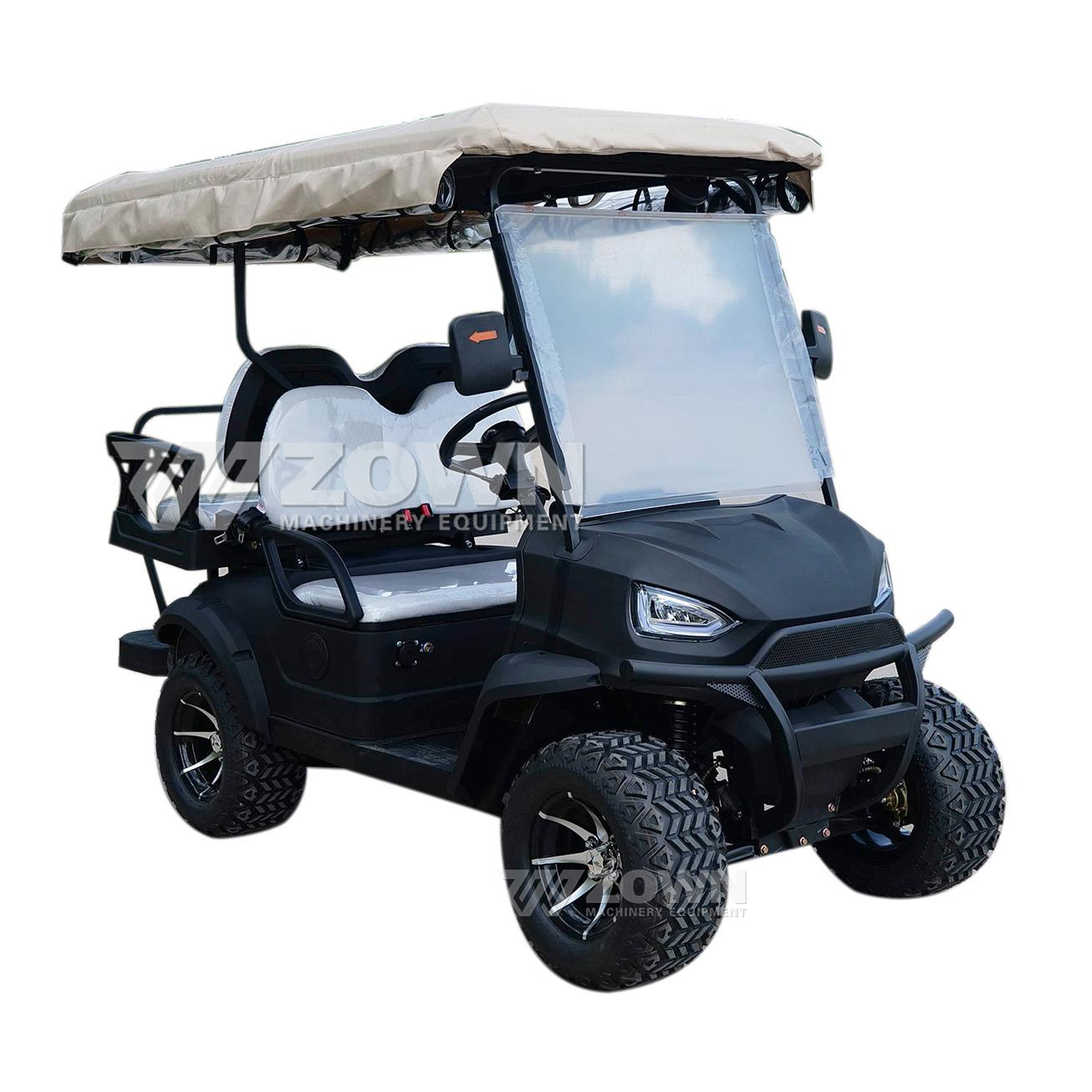 New Design 48V &amp; 72V Lithium Battery 4 Seater Hunting Golf Cart Utility Vehicle 4 Wheel Electric Golf Cart Club Car