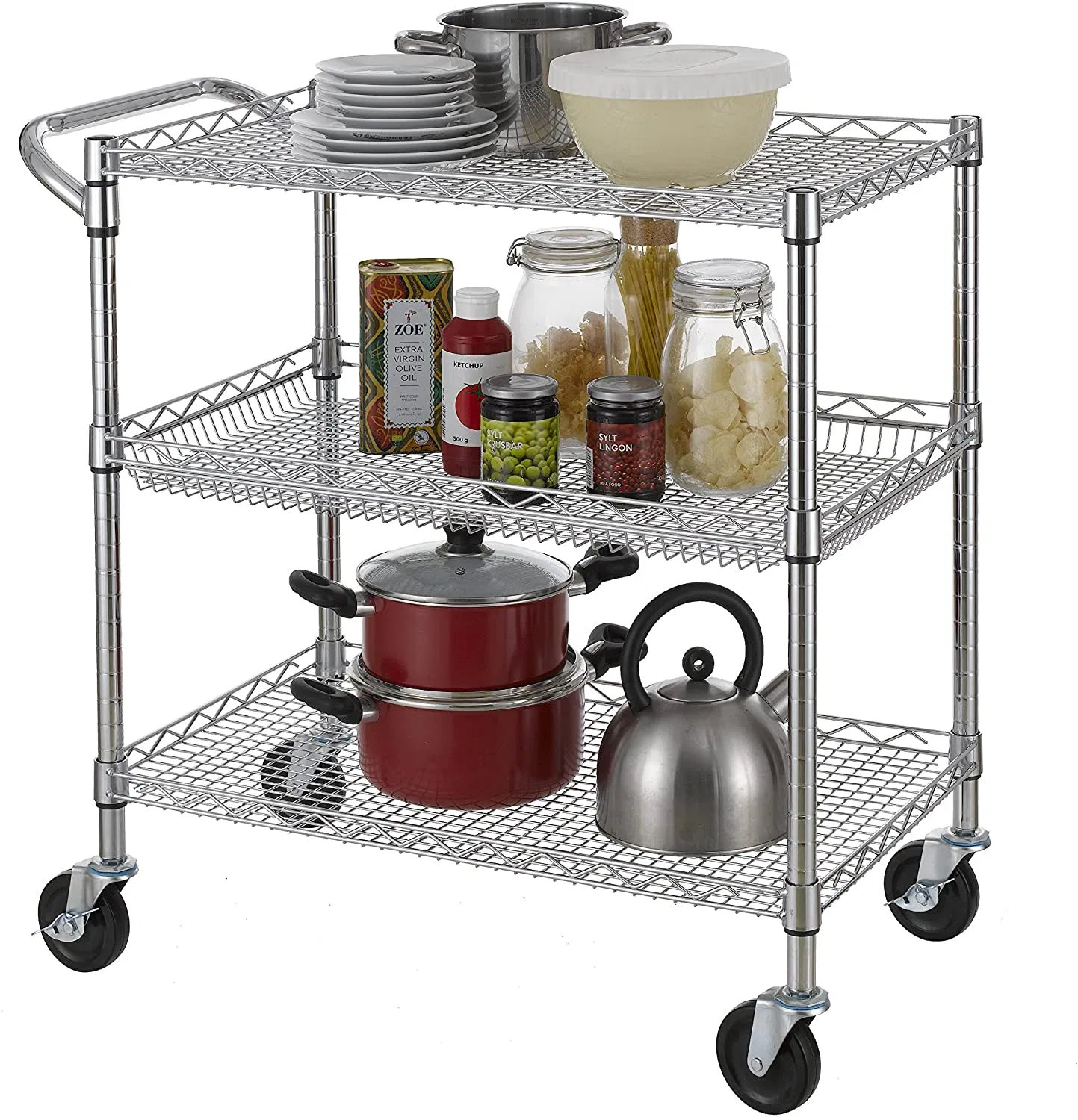 Classics Commercial-Grade Hotel Food Service Wire Mesh Utility Cart