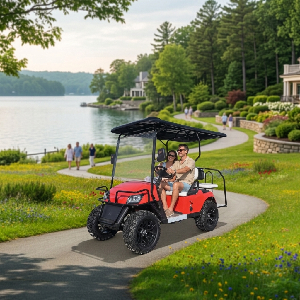 Custom Electric Steel Golf Cart Outdoor Sightseeing Car