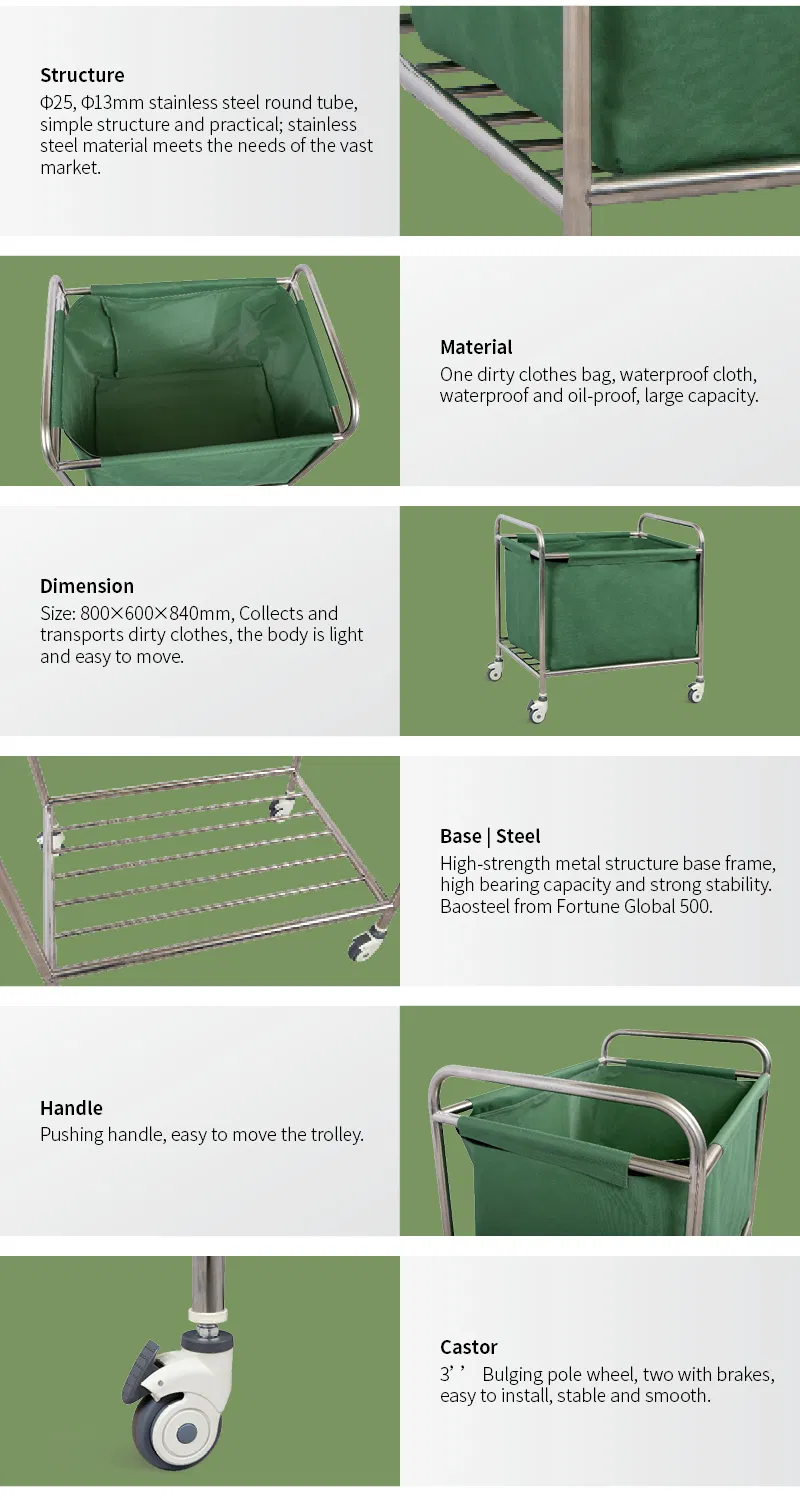 NWH040 Hot Hospital Hotel Service Cleaning Housekeeping Laundry Cart