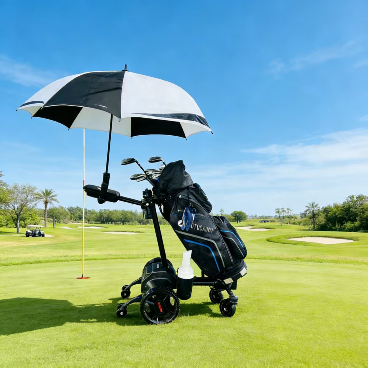 Smart Follow Golf Caddy Intelligent Auto Follow Electric Golf Bag With Li-Ion Battery 50kg Capacity &amp; 7km/h Speed