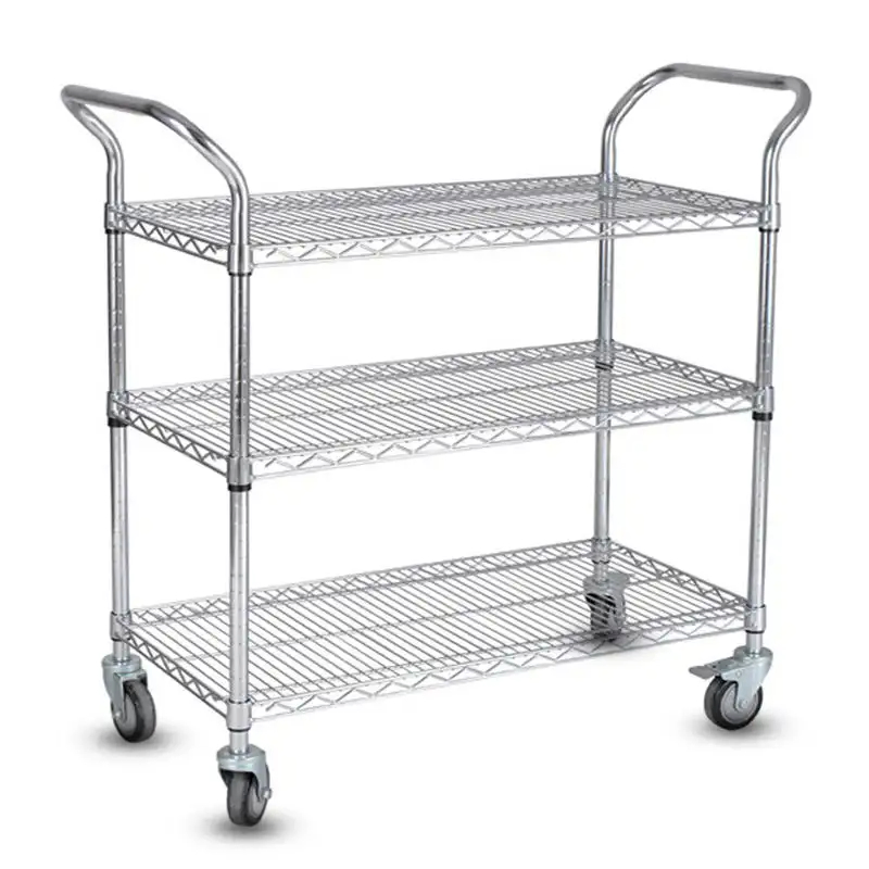 Classics Commercial-Grade Hotel Food Service Wire Mesh Utility Cart