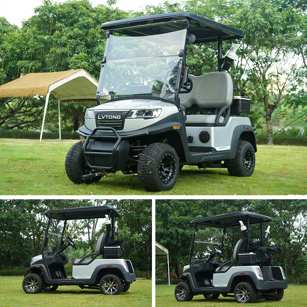 Commercial 2 Seater Passenger Sightseeing Shuttle Bus Resort Buggy Smart Premium LVTONG 48V Club Car Electric Golf Cart