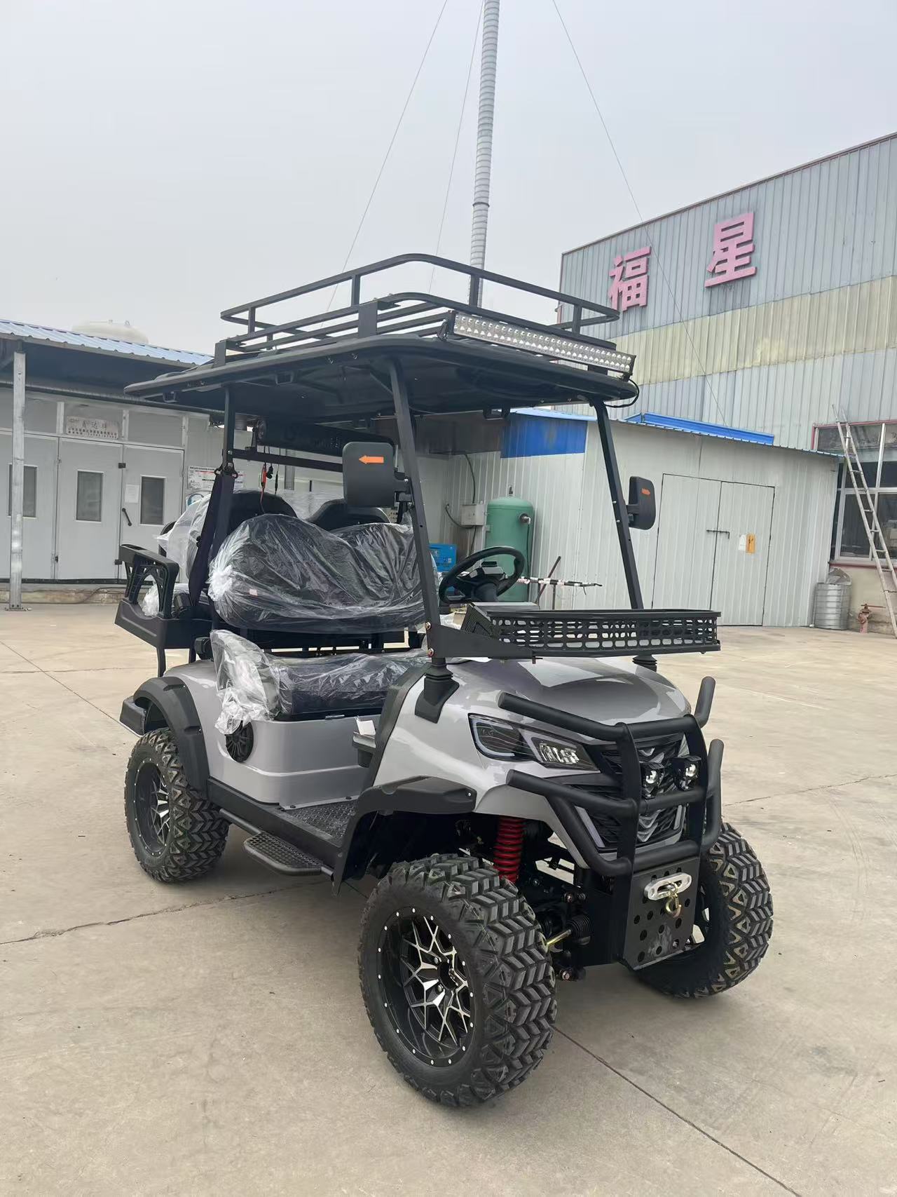 Electric 6 Seater 6 Person Lifted 14 Inches Off Road Wheels Solar Panel Golf Cart on Sale 0