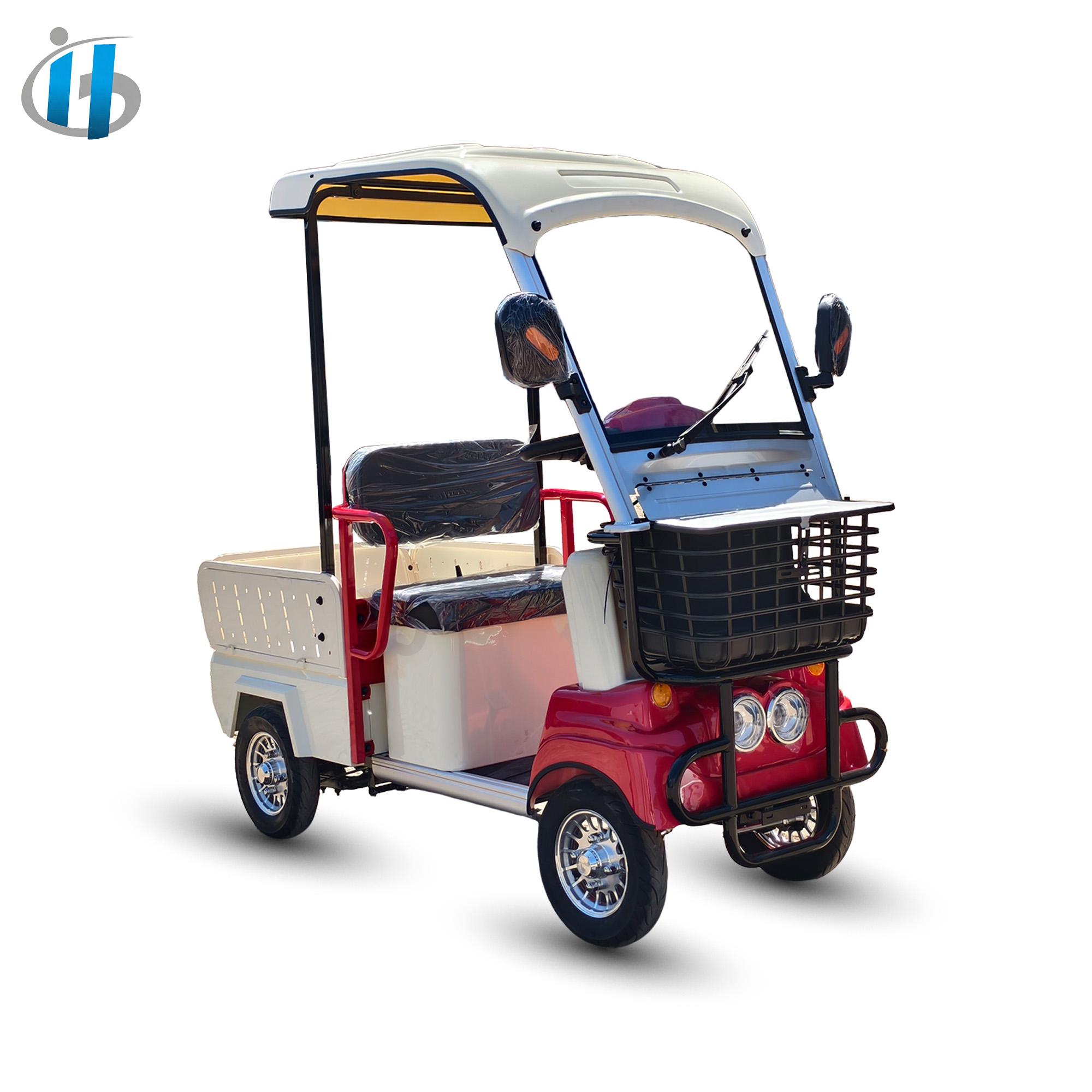 Holladay Hot Sale 4 Wheel Electric Golf Cart with Cargo Basket &amp; Automatic Braking &amp; Wiper Electric 4 Wheel Scooter Range 40Km