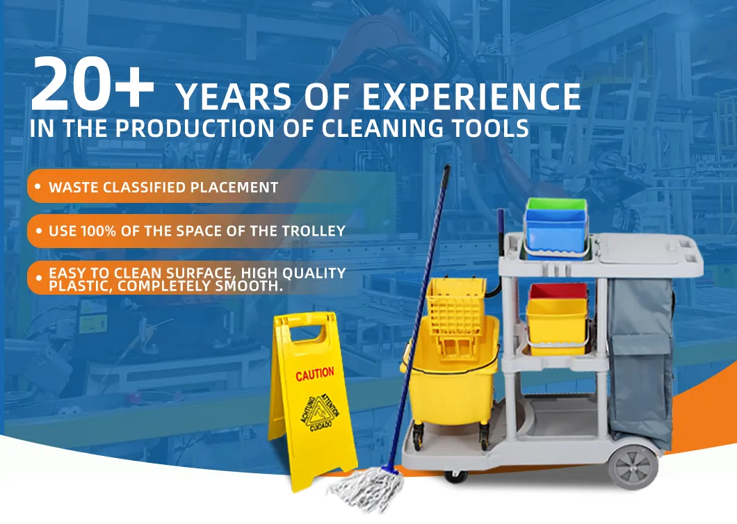 Large Tier Hotel Catering Heavy Duty Kitchen Serving Food Cleaning Service Housekeeping Cleaning Cart Trolly