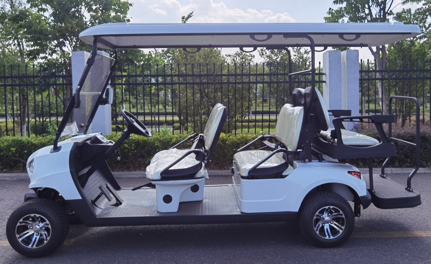 6-Passenger Electric Golf Cart 4+2 Seater with 5KW Motor 48V Battery Voltage Equipped with Tail Caddie