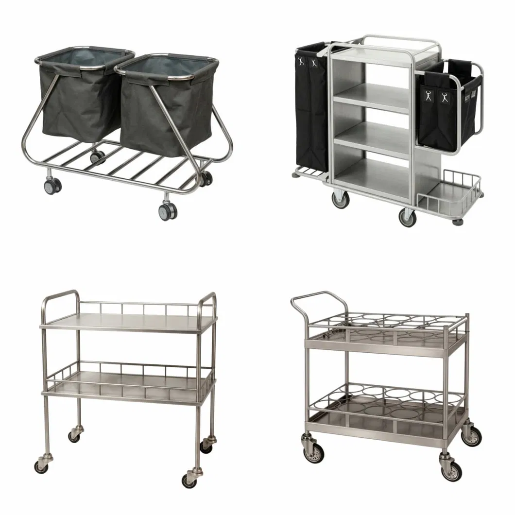 Stainless-Steel Serving-Trolley Room-Service Cart