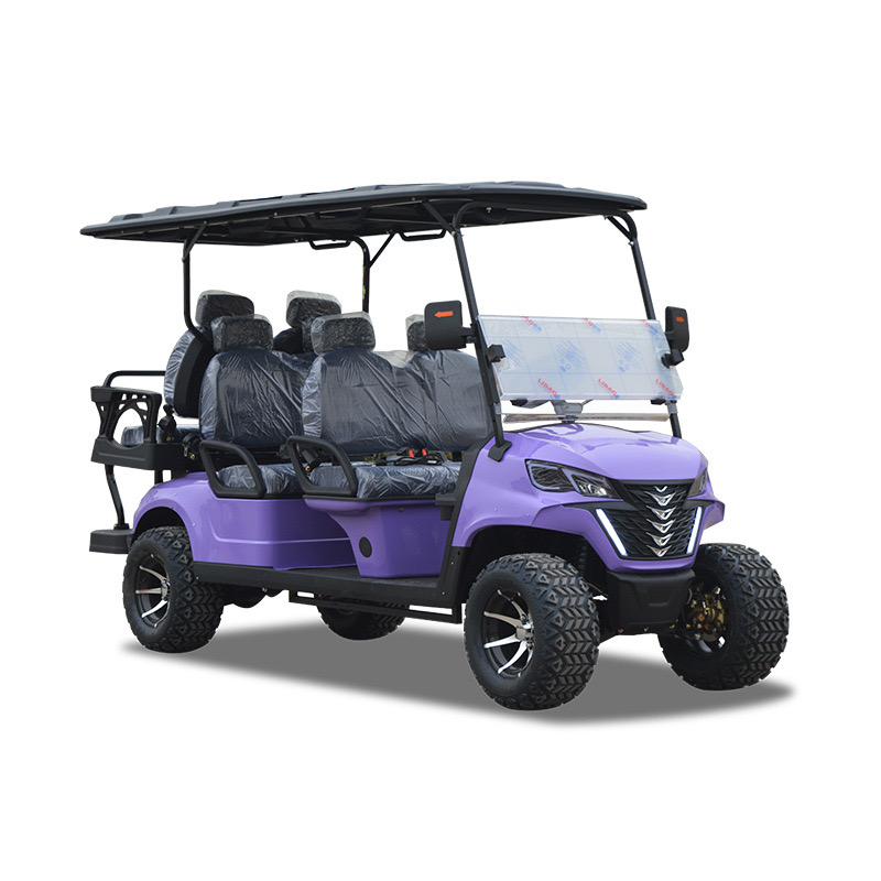 6-Passenger Electric Golf Utility Vehicle 4+2-Seater Street Legal Buggy Lithium Battery Powered Offroad LSV Cart for Hunting
