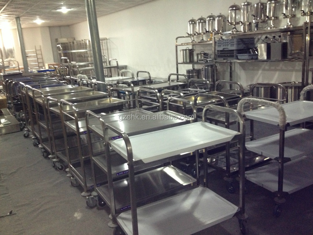 2/3tier Hotel Stainless Steel Service Carts/stainless Steel Service Transport Trolley