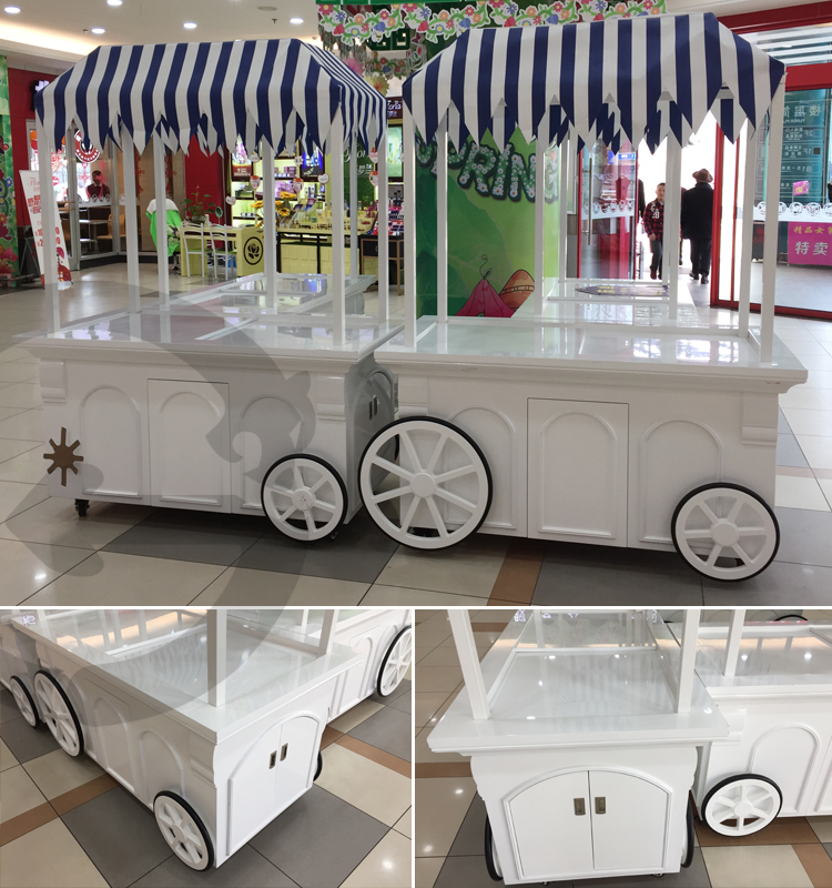 New Style Theme Park Amusement Cart Kiosk Fast Food Retail Moving Foods Cart