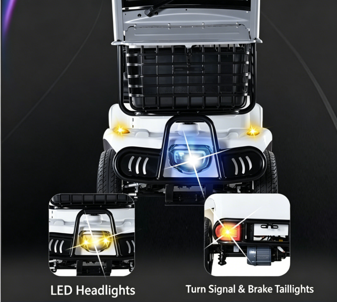 Shock Absorbing Electric Golf Cart 4 Wheel Mini Golf Vehicle for Daily Urban Travel