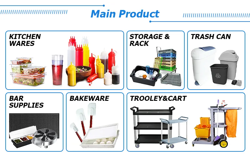 Hotel 3 Tier Rolling Utility Carts Restaurant Plastic Food Service Cart with Doors