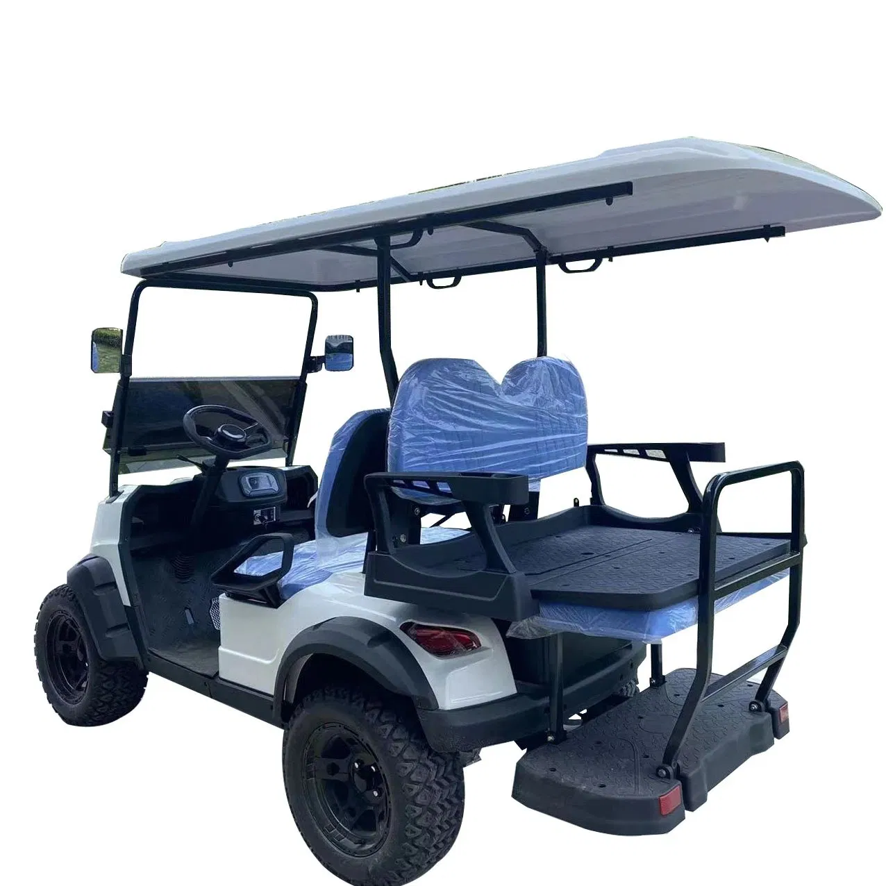 USA Hot Sale 2+2 Seats Solar Panel Powered off Road Electric Golf Cart for Scenic Camp Resort Golf Course &amp; Farm