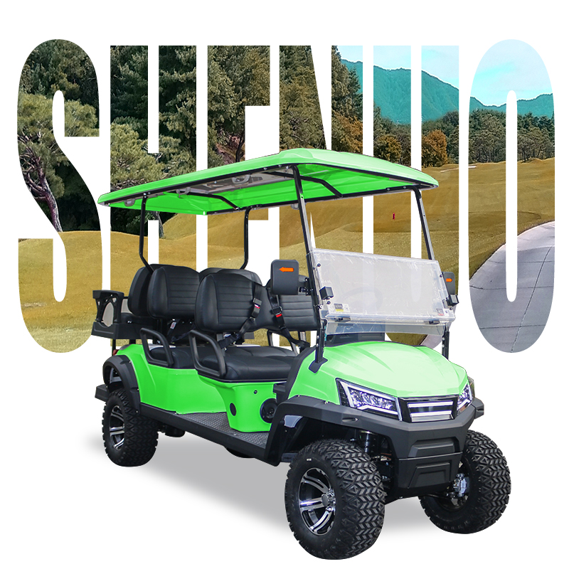 EPA CARB Certified Multi-Passenger Platform Carro De Golf Gasolina 6 Seat Golf Cart Green for Hospitality Fleet Operations