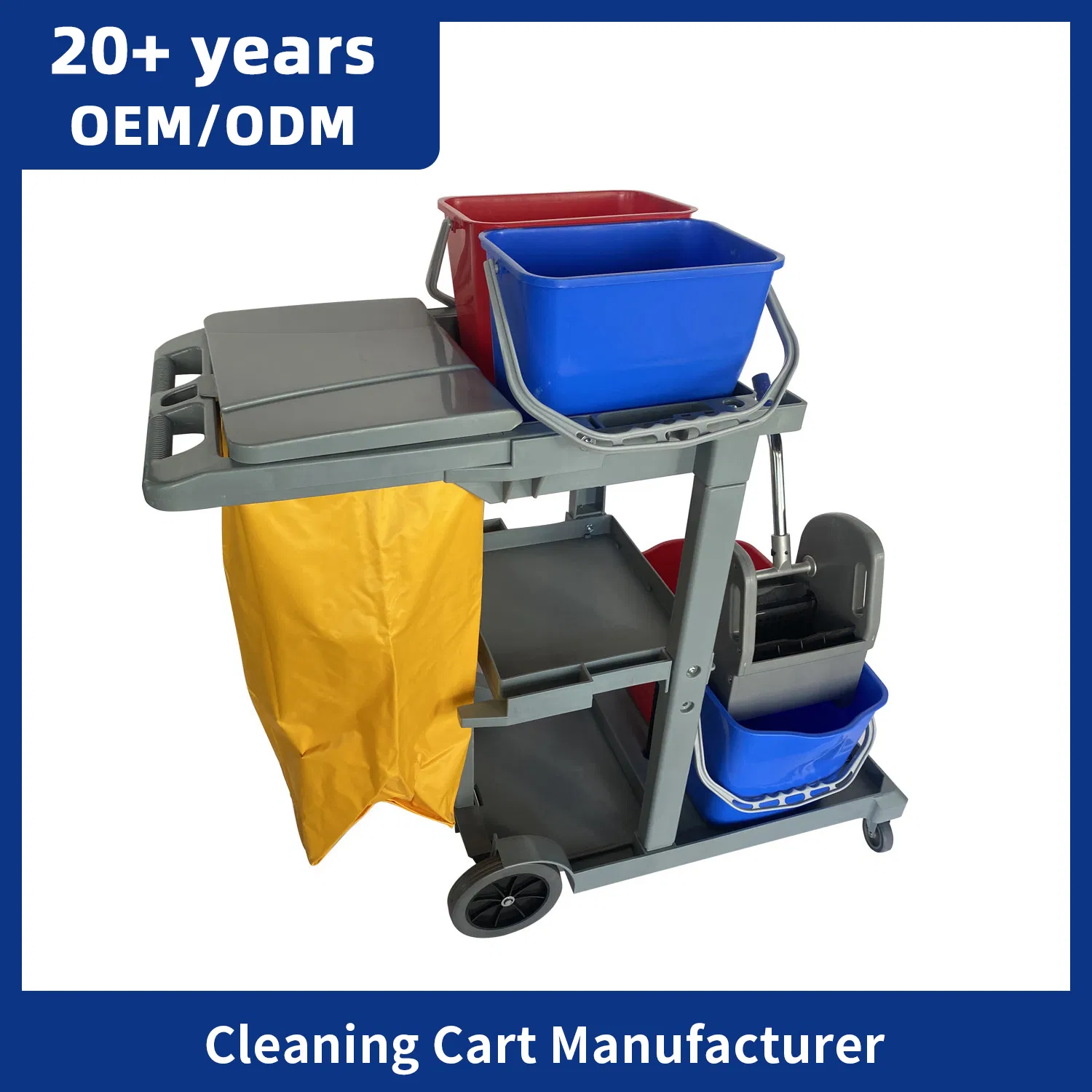 Large Tier Hotel Catering Heavy Duty Kitchen Serving Food Cleaning Service Housekeeping Cleaning Cart Trolly