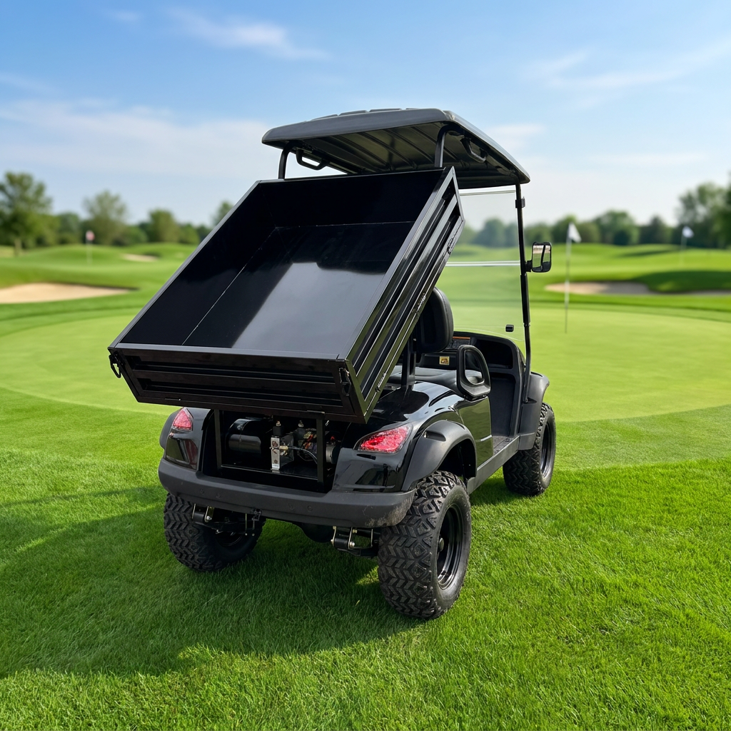 New Design 2 Seater Street Legal Black Electric Golf Cart with Cargo Bed Off-Road Electric Utility Vehicle for Outdoor