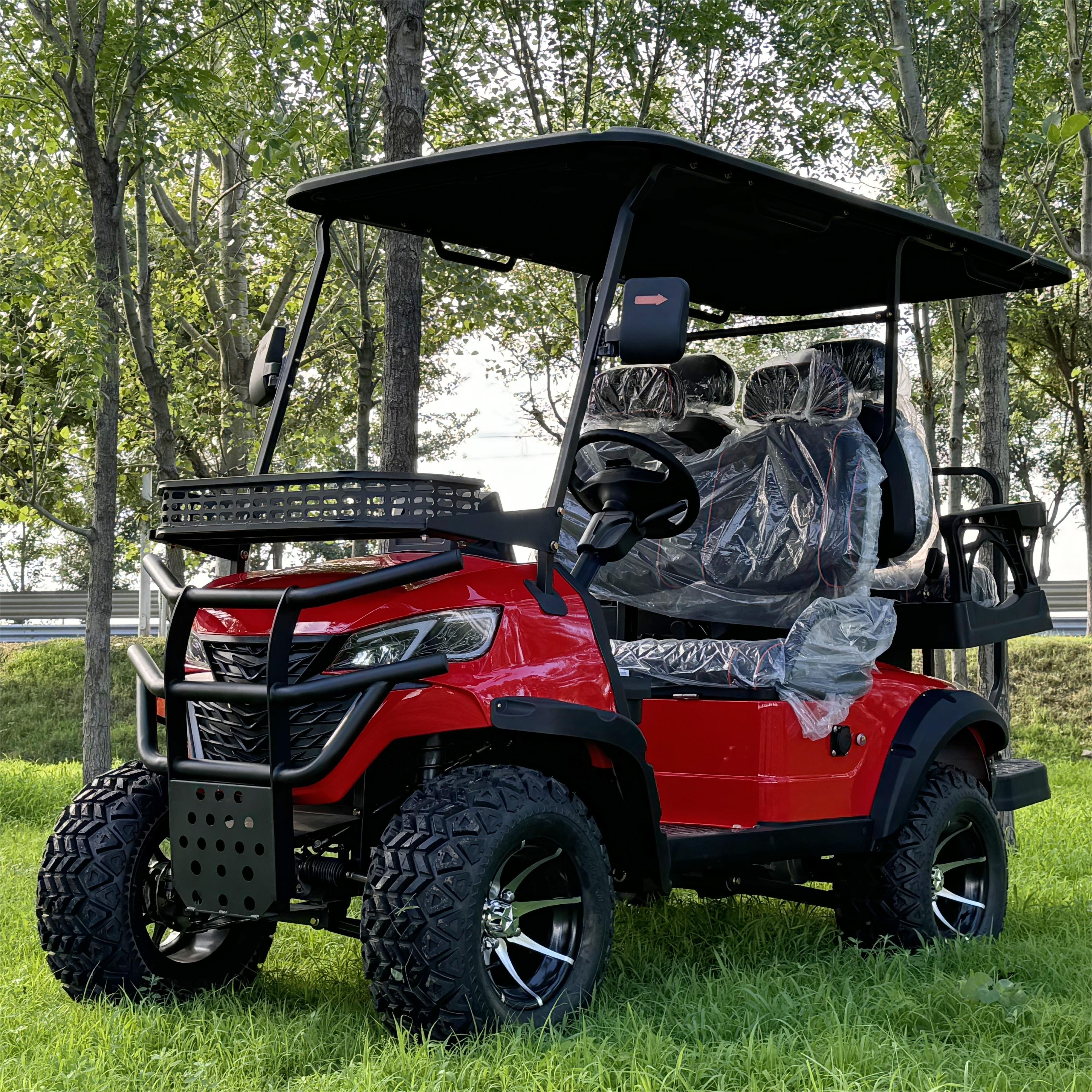 Lifted 4 Wheel Disc Brake Golf Cart 60V 72V Lithium Battery Electric Golf Cart Buggy Hunting Cart with CE