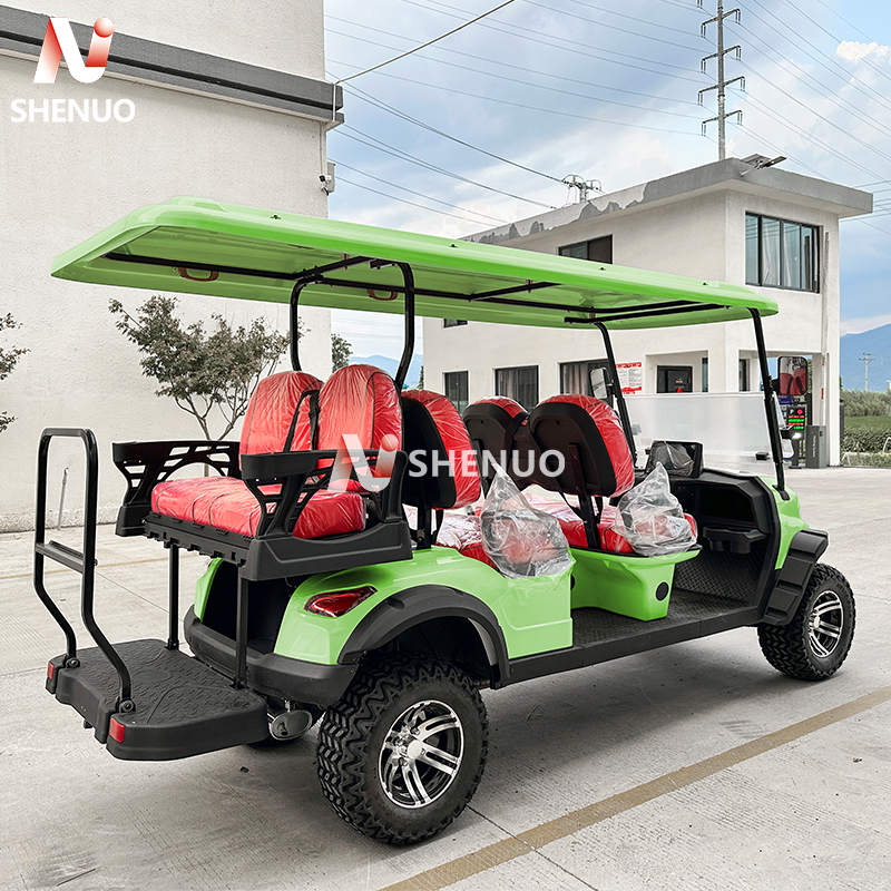 EPA CARB Certified Multi-Passenger Platform Carro De Golf Gasolina 6 Seat Golf Cart Green for Hospitality Fleet Operations