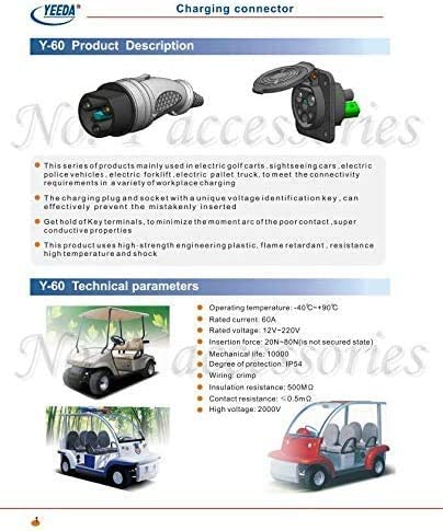 48V PowerWise Charger Receptacle for YEEDA Y-60 Universal Lv Ton Excar Eagle Marshell LangQing Golf Cart