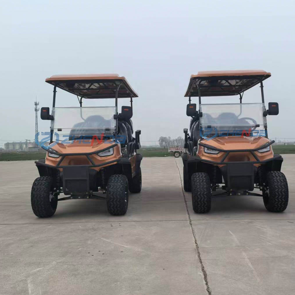 Factory Customization Golf Carts for Sale and Performance Orange 6-seat Fuel Golf Carts