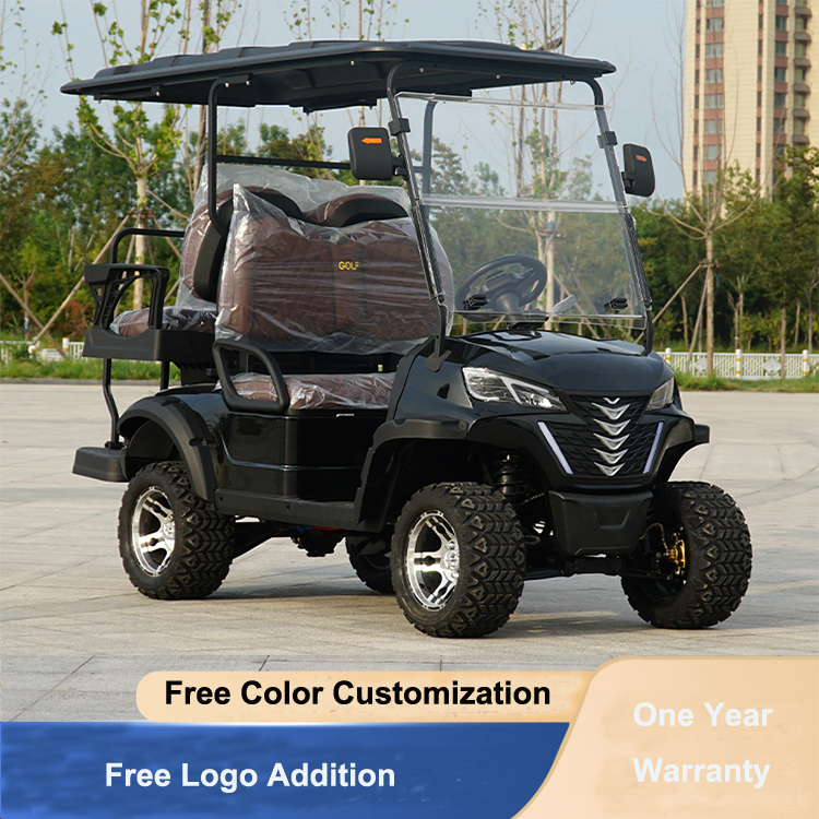 Electric Golf Cart 3-4 Seats 4x4 Road Club Car 72V 4-7KW Motor Customizable Color Maintenance-free 6 Block Lead-acid Battery