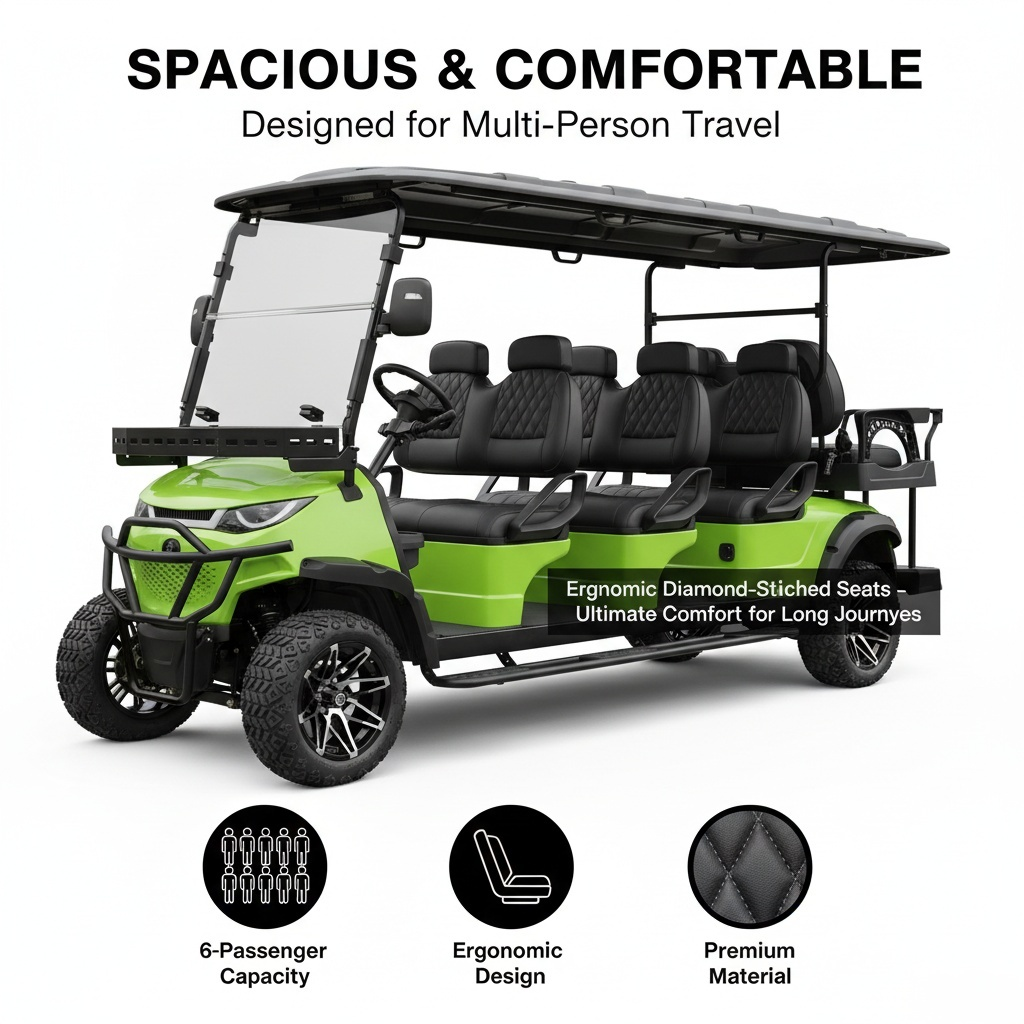 US/Dubai/Indonesia Stock 6 Seater Golf Cart Fast Shipping 6 Seater Electric Golf Cart Factory Sale