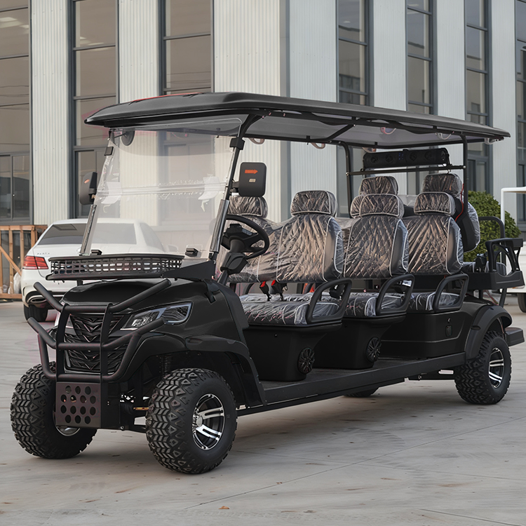 Customizable Quiet Operation Black Electric Golf Cart 8-Seater Off-Road Sightseeing Vehicle for Hotel Resort Campus