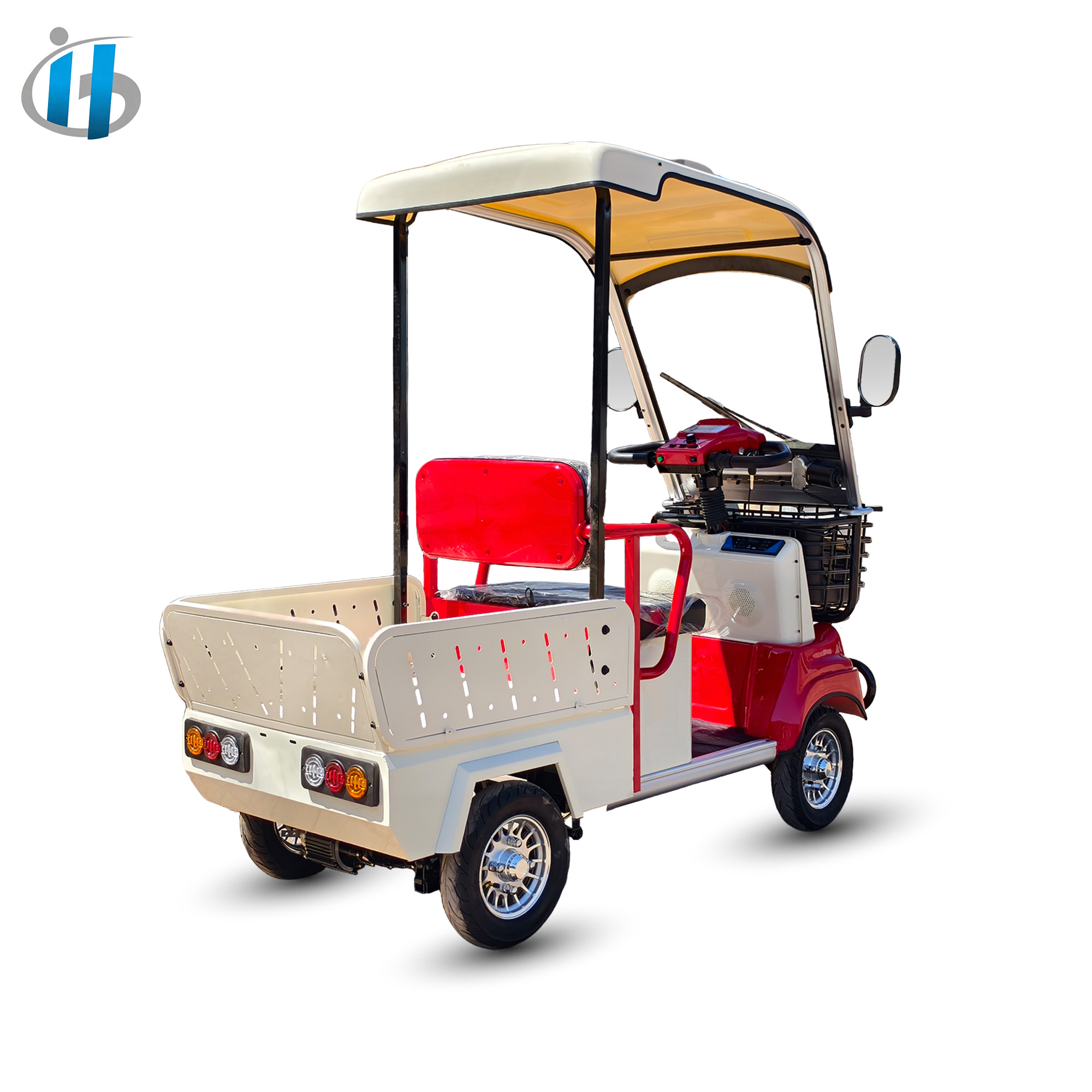 Holladay Hot Sale 4 Wheel Electric Golf Cart with Cargo Basket &amp; Automatic Braking &amp; Wiper Electric 4 Wheel Scooter Range 40Km
