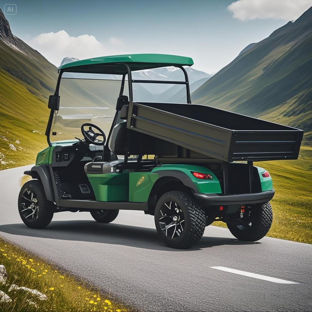 Heavy-Duty 2025 Parison Electric Turf Utility Golf Cart with Cargo Bed 2-Seat Pick-Up, Ideal for Hotels, Farms &amp; Commercial Use