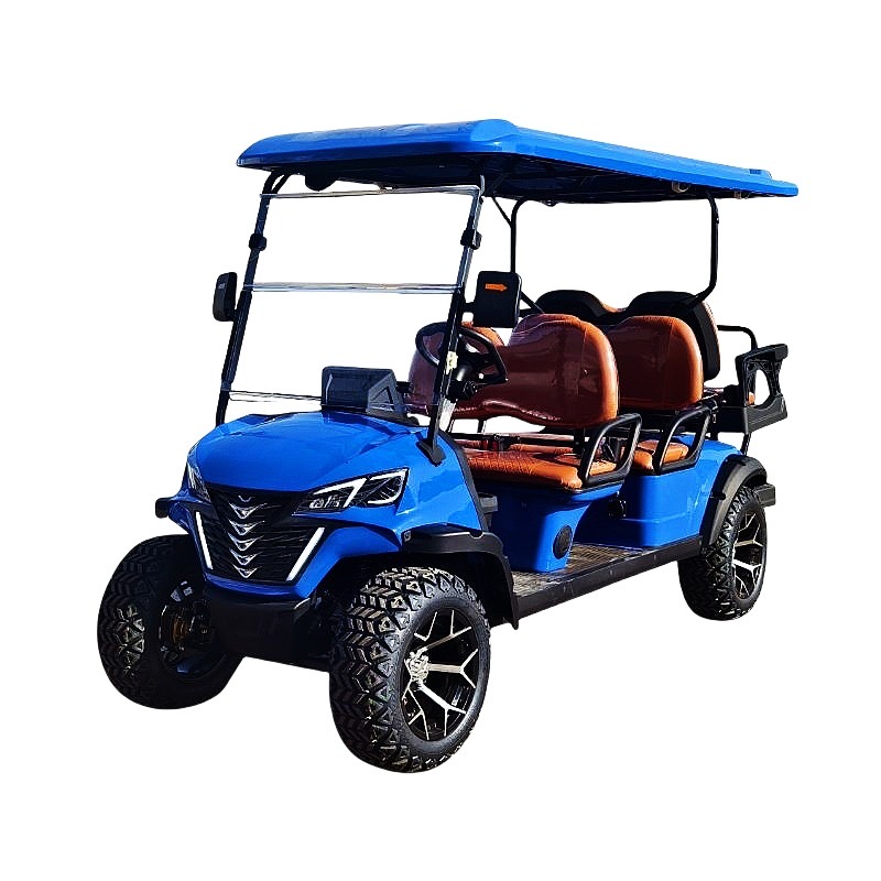 6-Passenger Electric Golf Utility Vehicle 4+2-Seater Street Legal Buggy Lithium Battery Powered Offroad LSV Cart for Hunting