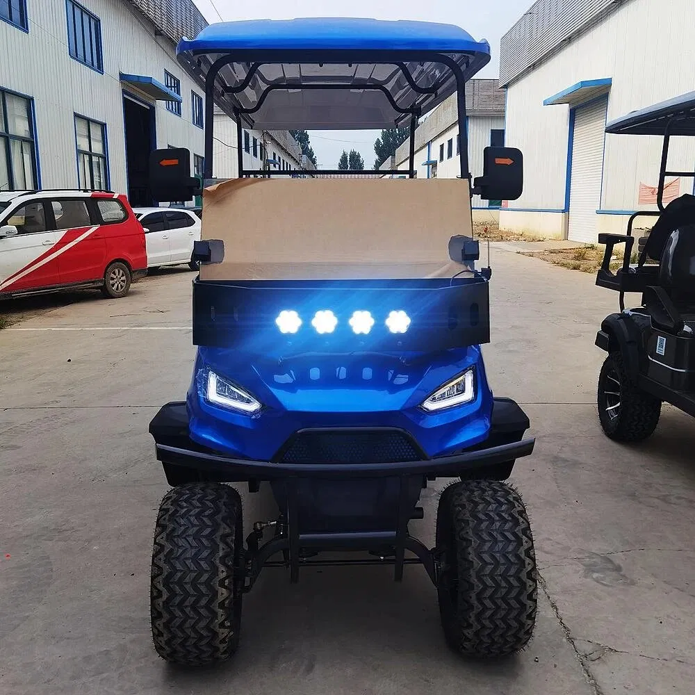 USA Hot Sale 2+2 Seats Solar Panel Powered off Road Electric Golf Cart for Scenic Camp Resort Golf Course &amp; Farm