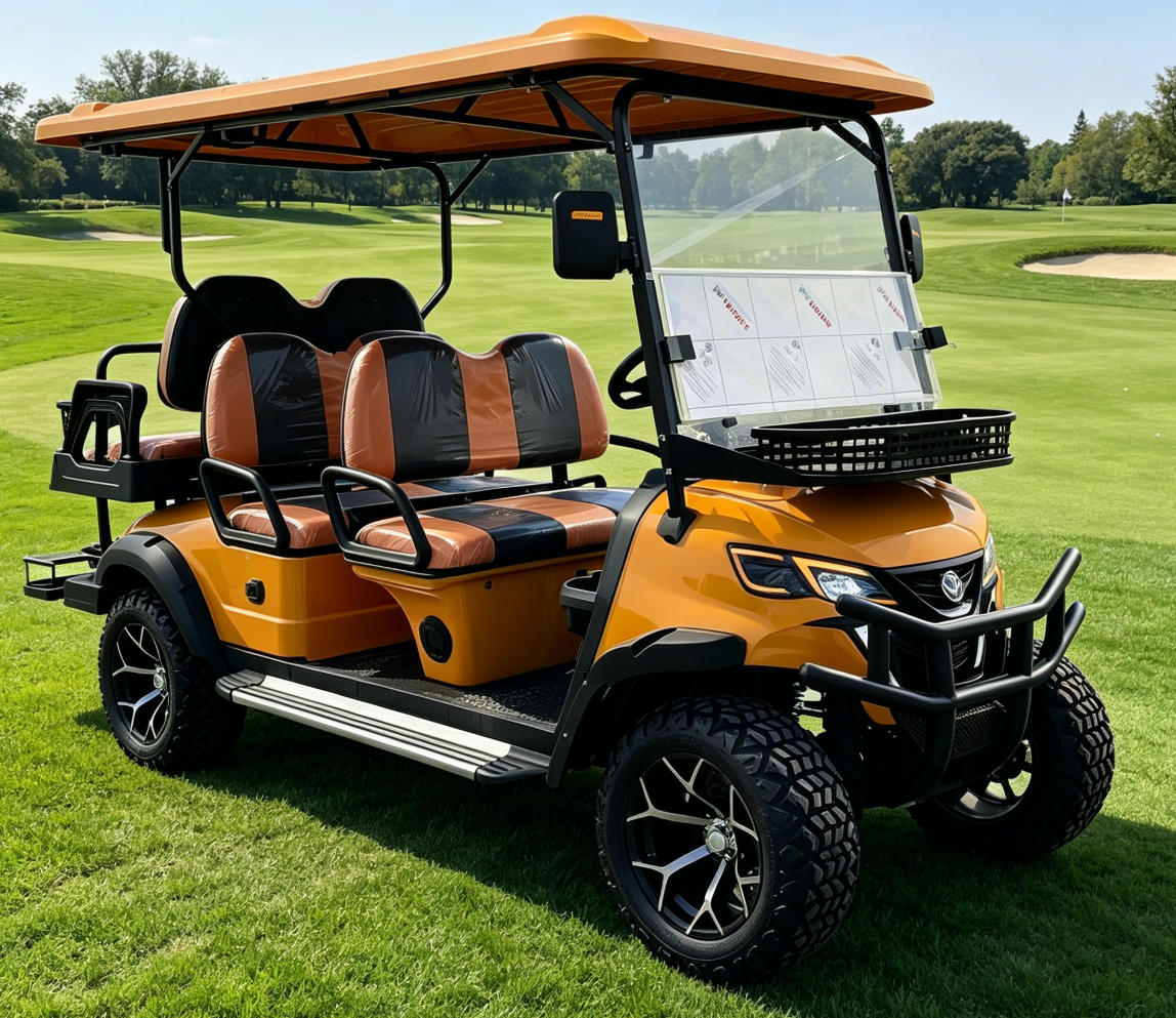 Made in China, Customizable 6-Passenger Electric Golf Cart With Rain Curtain, All-Terrain, LSV Approved