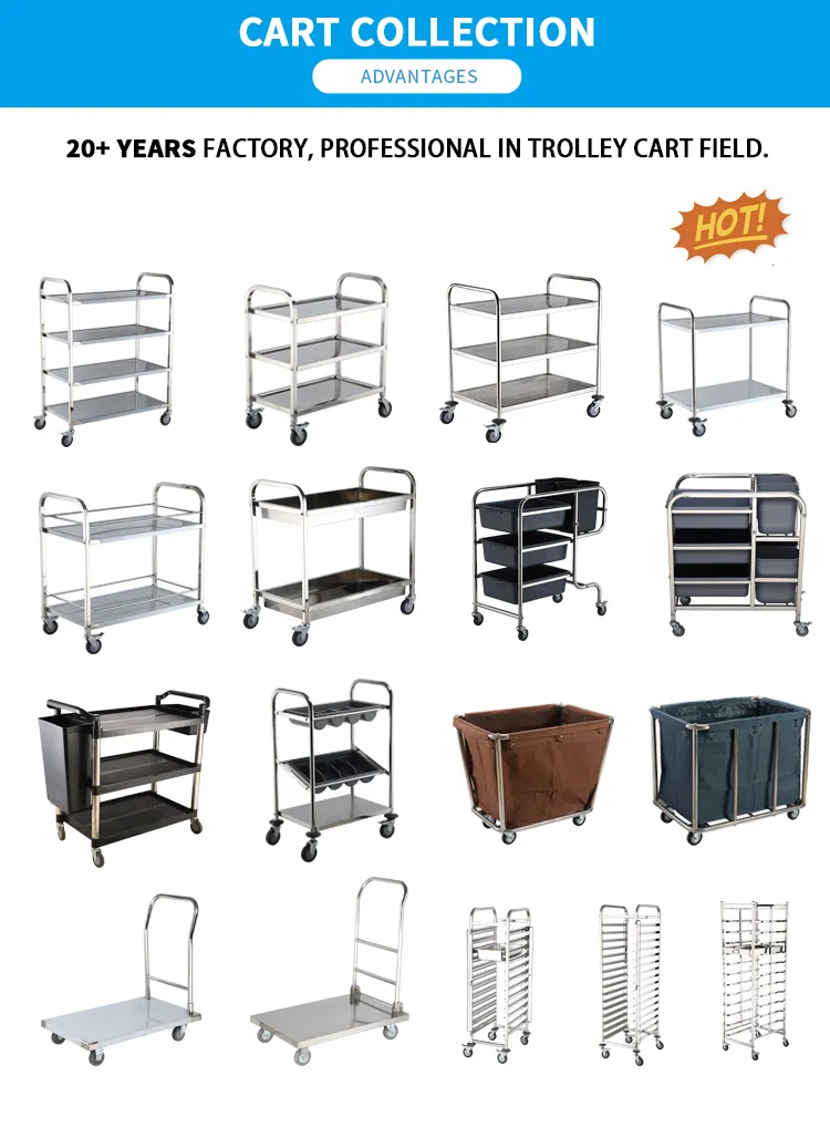 Double Deck Stainless Steel Service Cart Parameters 3