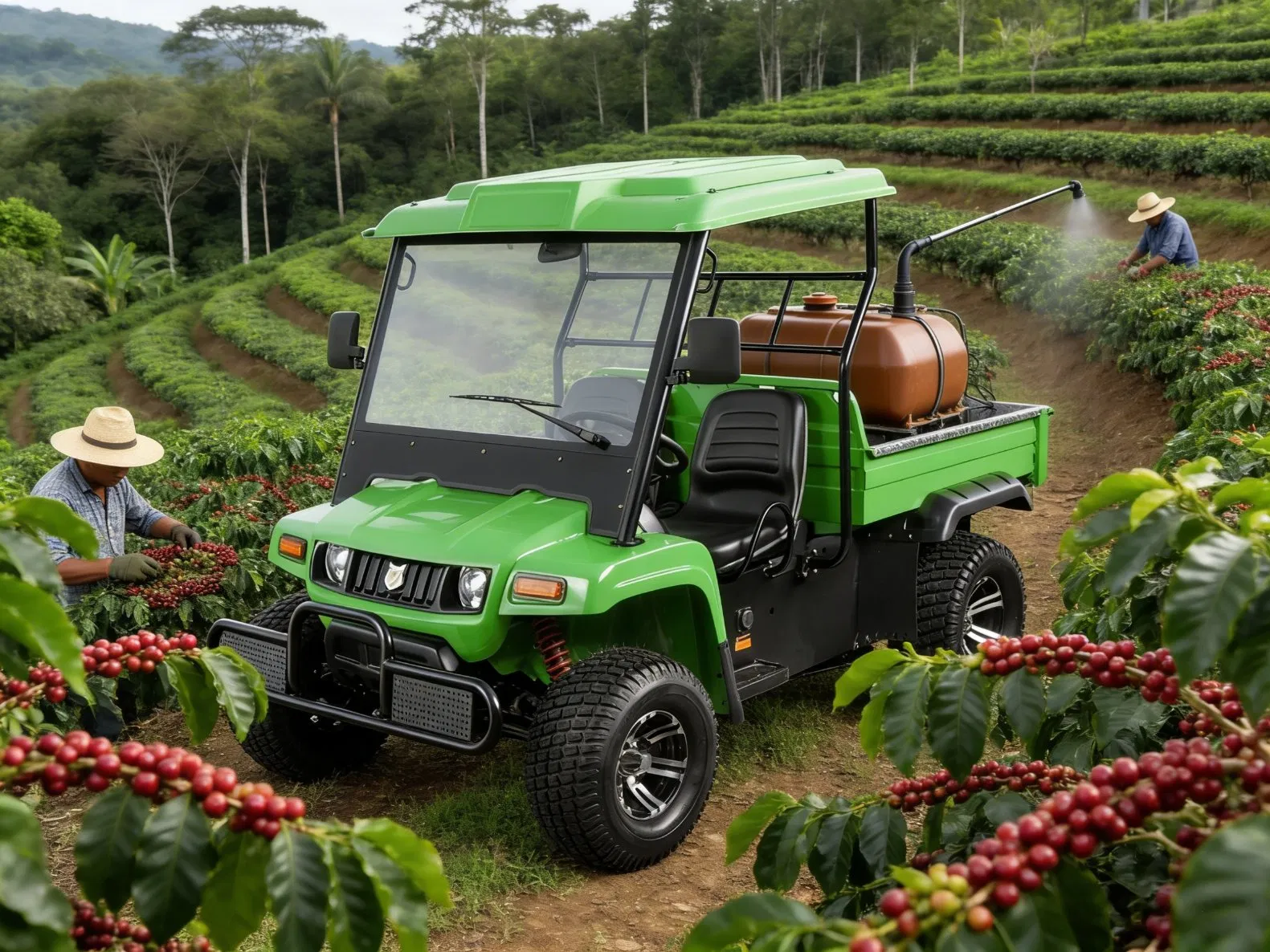 Electric Yatian Utility Vehicle High Efficiency Sprayer for American Orchards