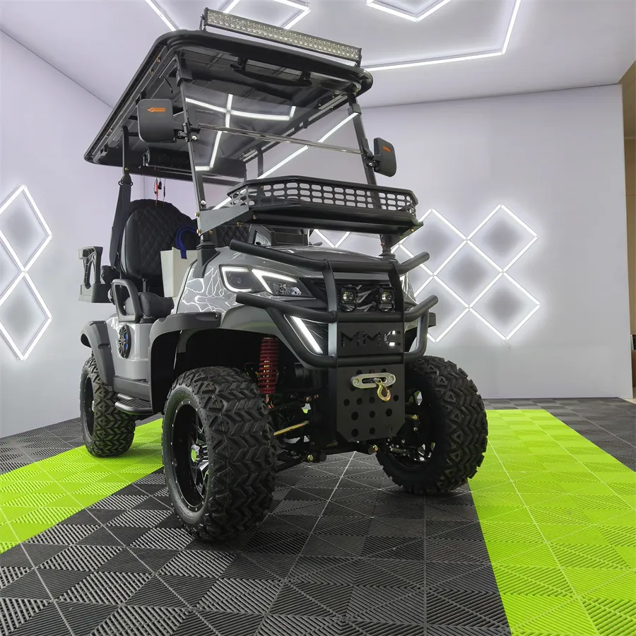 Long Range Battery Powered 48 Volt Adults Golf Kart Electric Solar Panels 4 Seat Buggy Golf Caddy Cart Electric