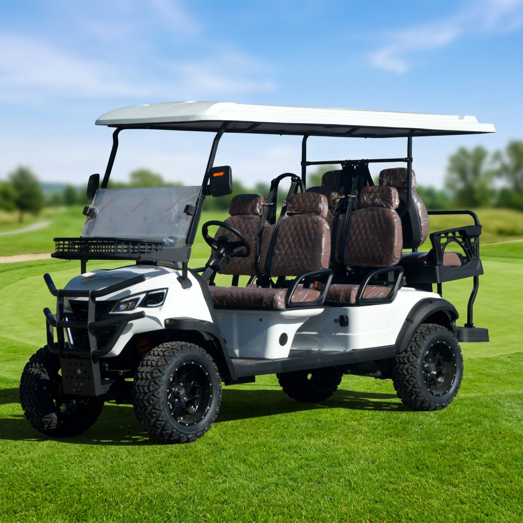 Supports Customized Wheel Hubs Electric Golf Cart 6-Seater Club Car Equipped with 5KW Motor for Golf Club Shuttle