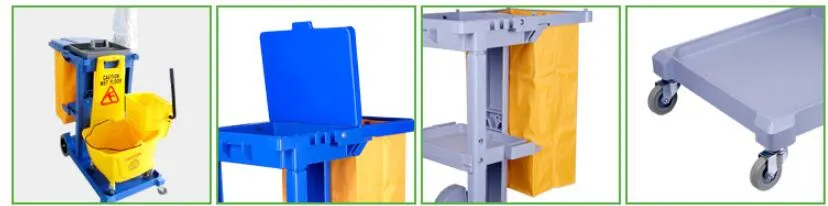 Restaurant Hotel Cleaning Trolley Janitor Cart Service Laundry Cart with Bag