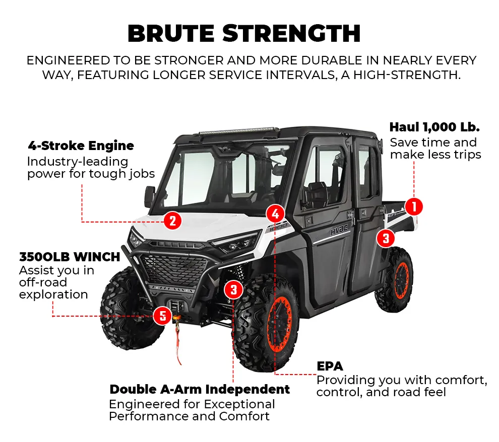 Adults 800cc 1000cc 4 Seater Farm Sport UTV Utility Vehicle